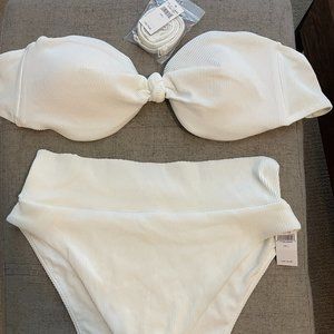 NWT Aerie white ribbed swimsuit